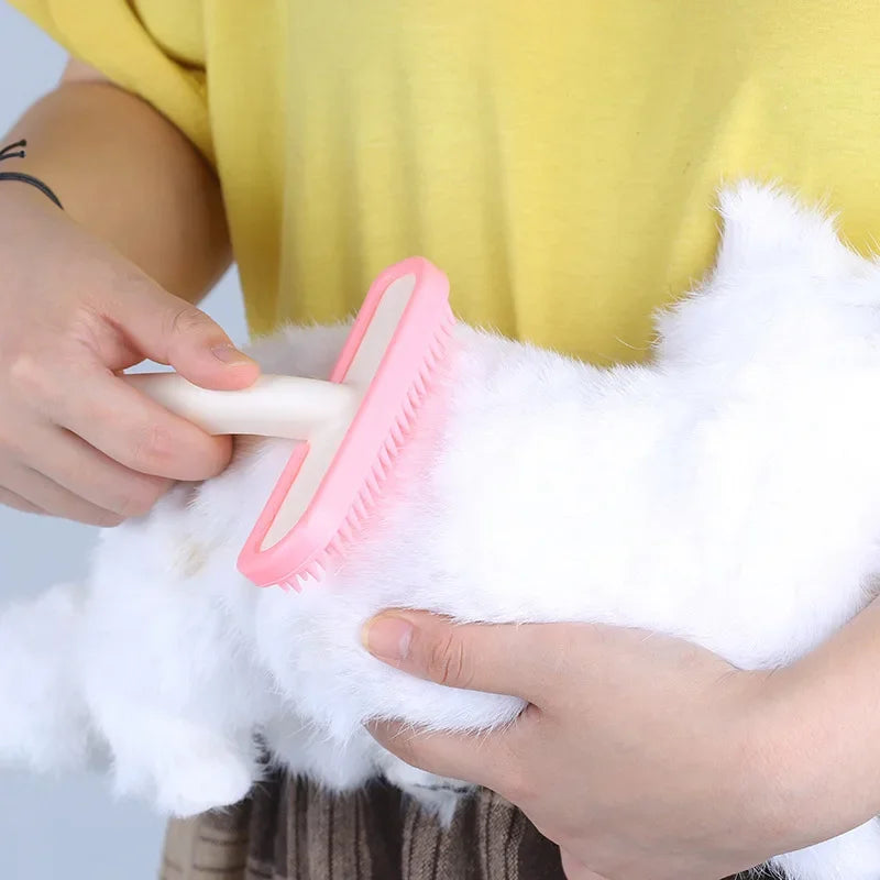 Silicone Small Pet Rabbit Comb Grooming Trimmer Fur Brush for Guinea Pig Chinchilla Cleaning Grooming Tool Accessoires Lapin
